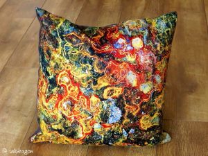 cushion featuring rust detail